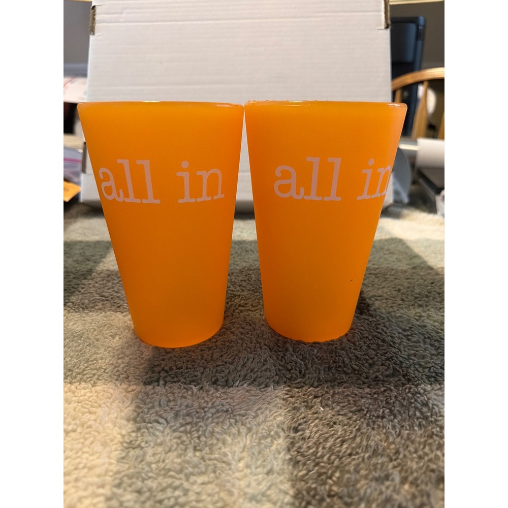 Silipint Neon Orange Silicone Pint Glass Set 16oz All In Graphic Unbreakable 2pk